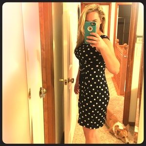 Navy Polka Dot Dress